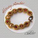 amber and sardonyx chainmaille bracelet